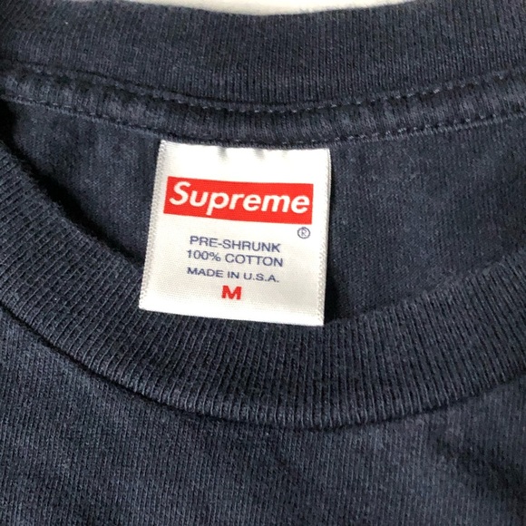 Men Supreme Navy Medium Size DHiver T-Shirt Top - Picture 4 of 5